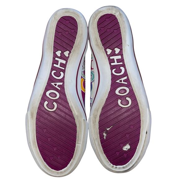 Coach Sneakers Bev Poppy Multicolor Slip-On Laceless Shoes - Picture 9 of 10